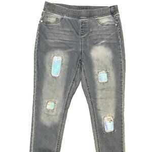 Justice 22 Plus Mid Rise Ladies Legging Denim Multicolor Jeans. NWOT